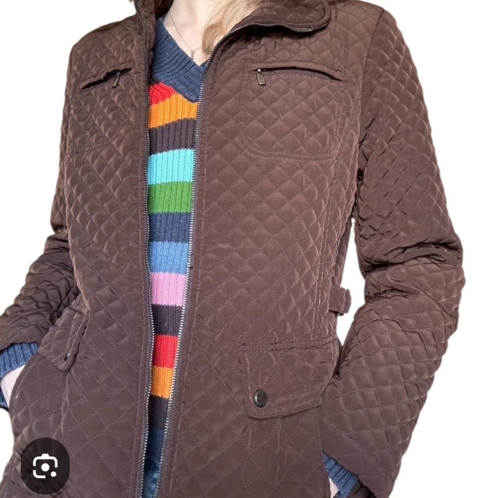 Gallery Quilted Brown Puffer Jacket